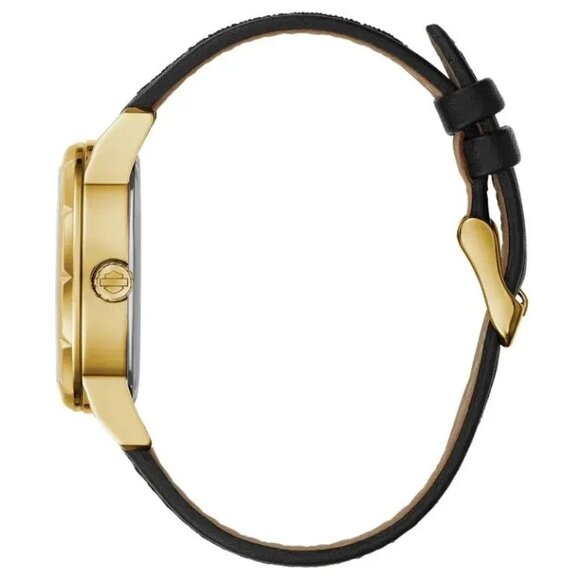 Bulova Harley Davidson Unisex Leather Band 36mm Watch, Brand New w/Tags and Box - Picture 6 of 7